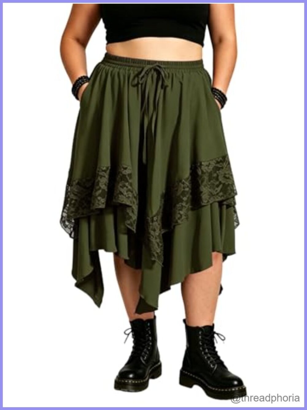 Women's Asymmetrical High-Low Renaissance Skirt A-Line Midi Plus Size